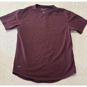 BYLT Mens Drop Cut Henley Short Sleeve Shirt Size XL